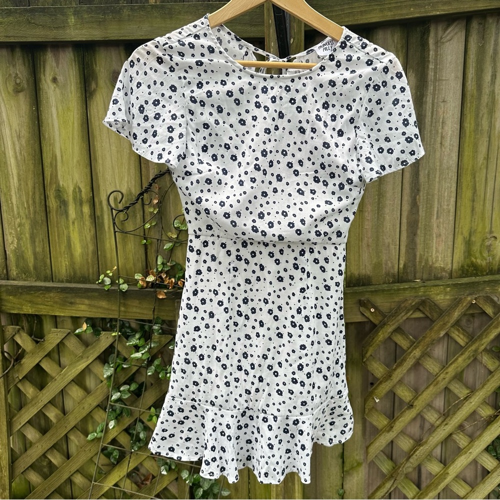 Princess Polly Nate Micro Mini Dress White‎ Floral Size 4 - Picture 4 of 13